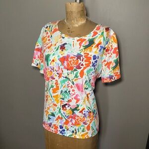 Chicos Soft Watercolor Inspired Shirt Chicos Size 2